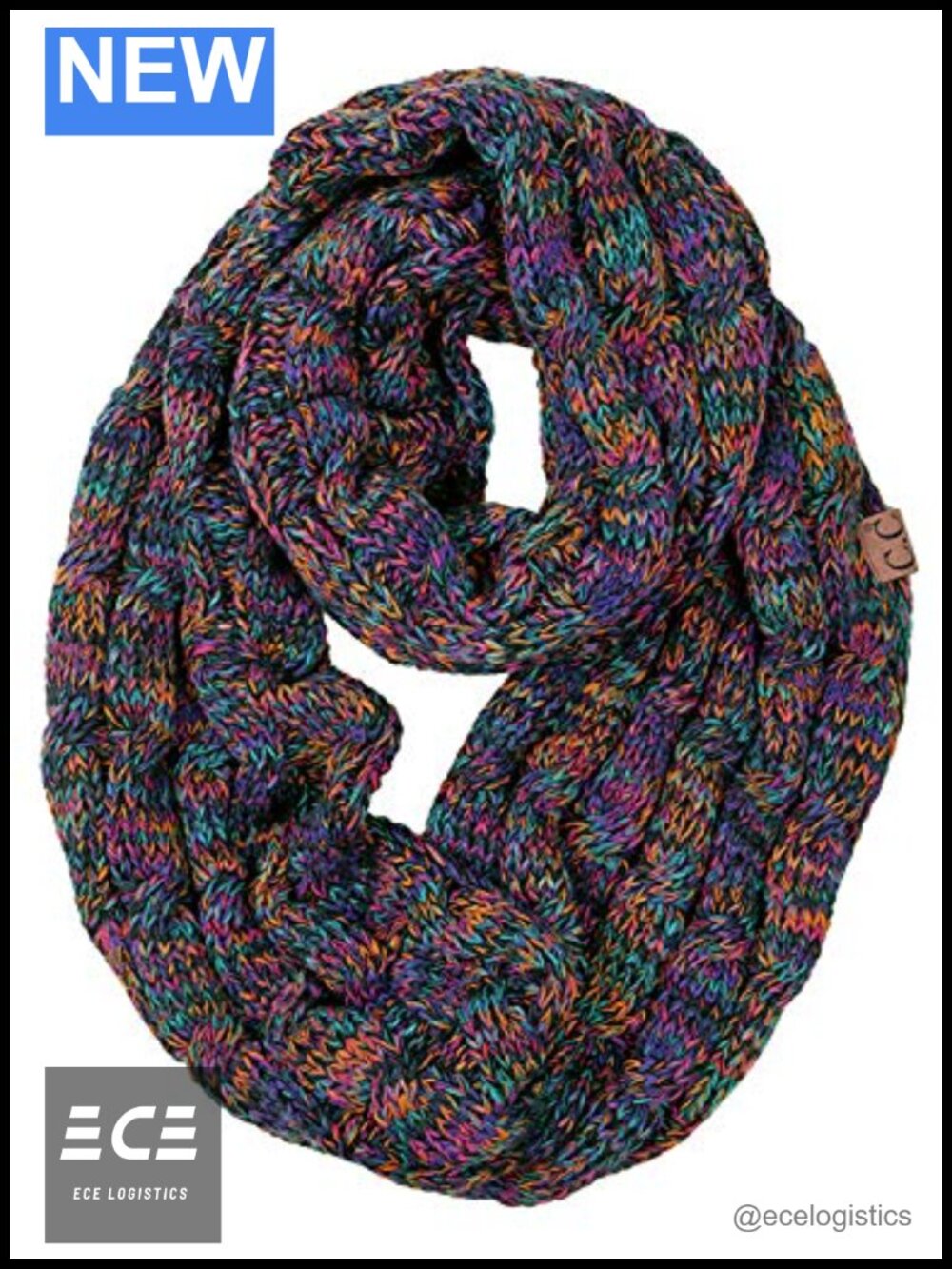 Oversized Chunky Knit Infinity Scarf Soft Warm Winter Wrap